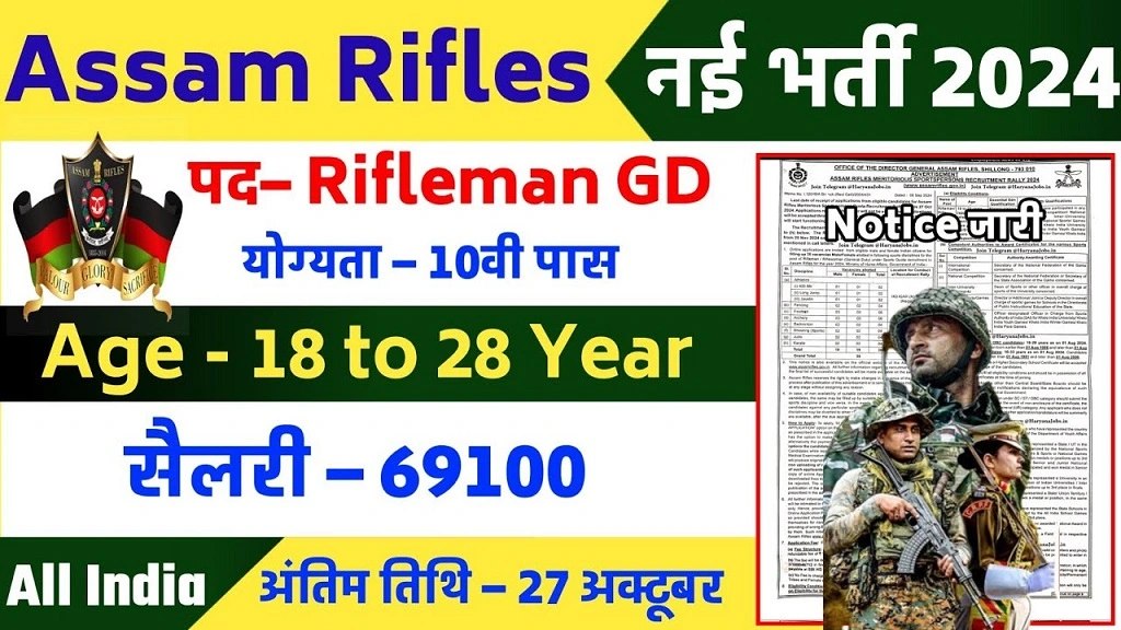 Assam Rifles Sports Quota Recruitment 2024