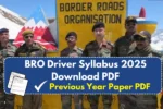 BRO Driver Syllabus 2024 PDF Download