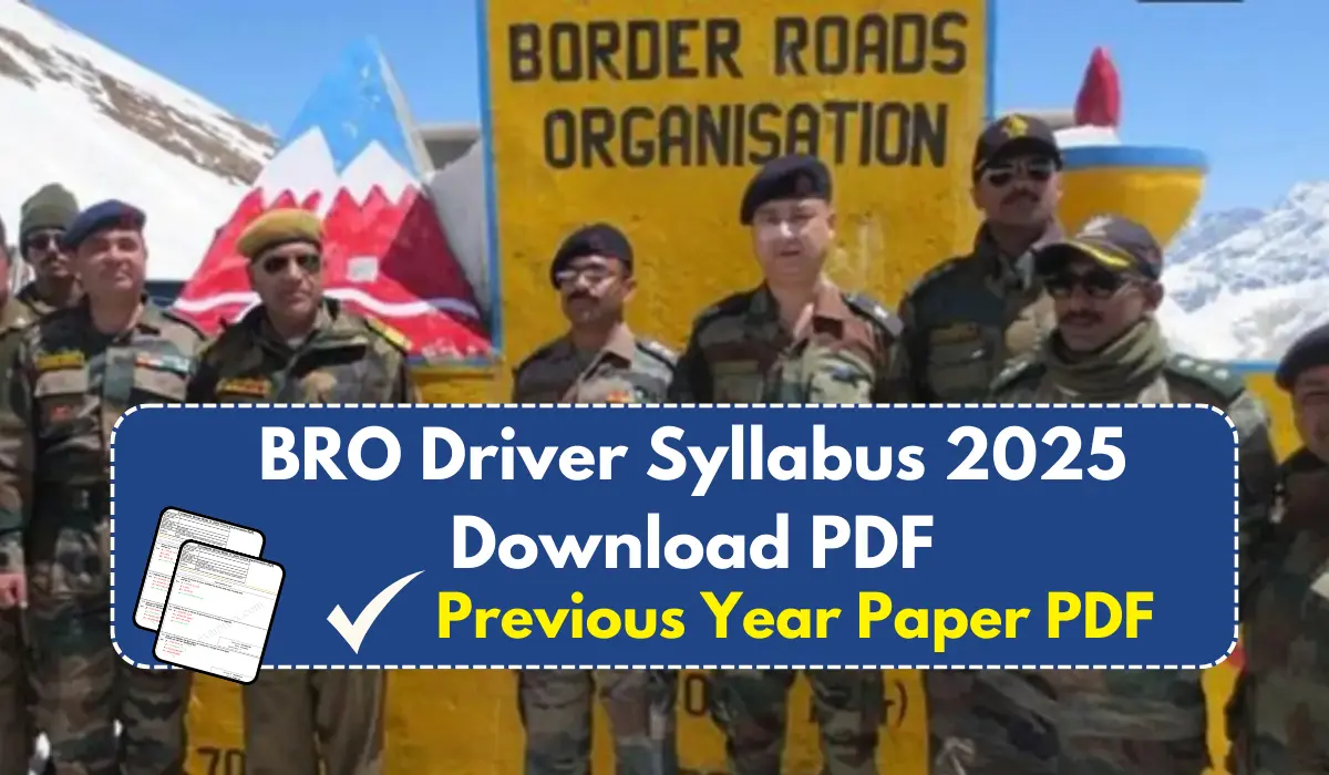 BRO Driver Syllabus 2024 PDF Download