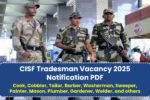 CISF Tradesman Vacancy 2025 Notification