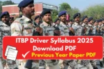 ITBP Driver Syllabus 2025 PDF Download