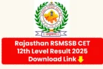 Rajasthan RSMSSB CET 12th Level Result 2025