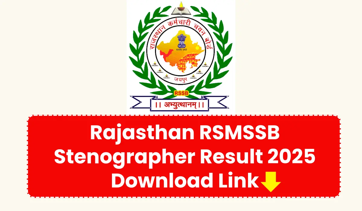 Rajasthan Stenographer Result 2025 PDF Download