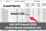 SSC MTS Result 2024